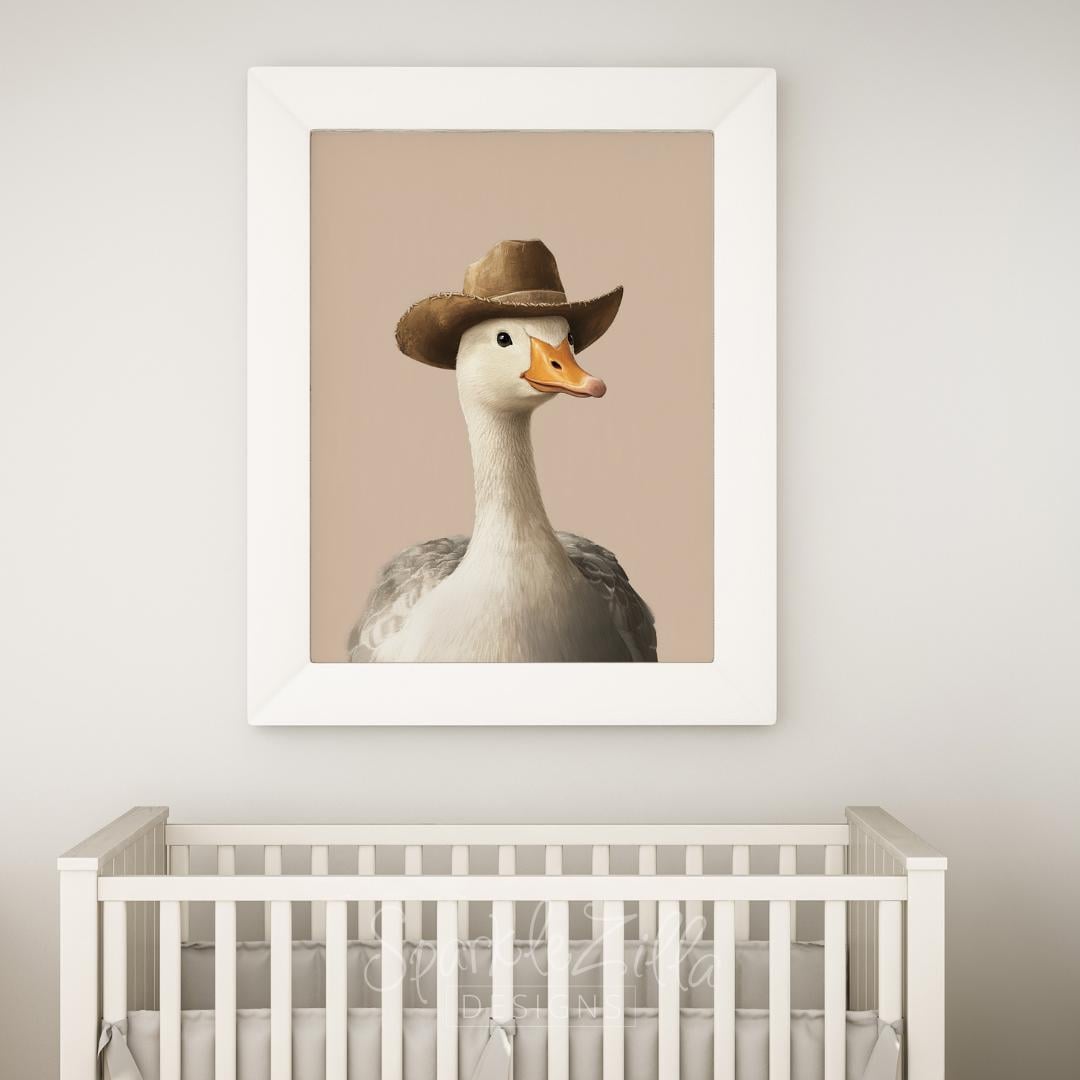 Silly Little Goose Wall Art | Cute Goose Poster | Nursery Decor | Farm ...