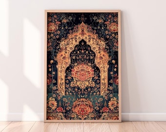 Vintage Persian Rug Print: Antique Tapestry Wall Art (Digital Download)