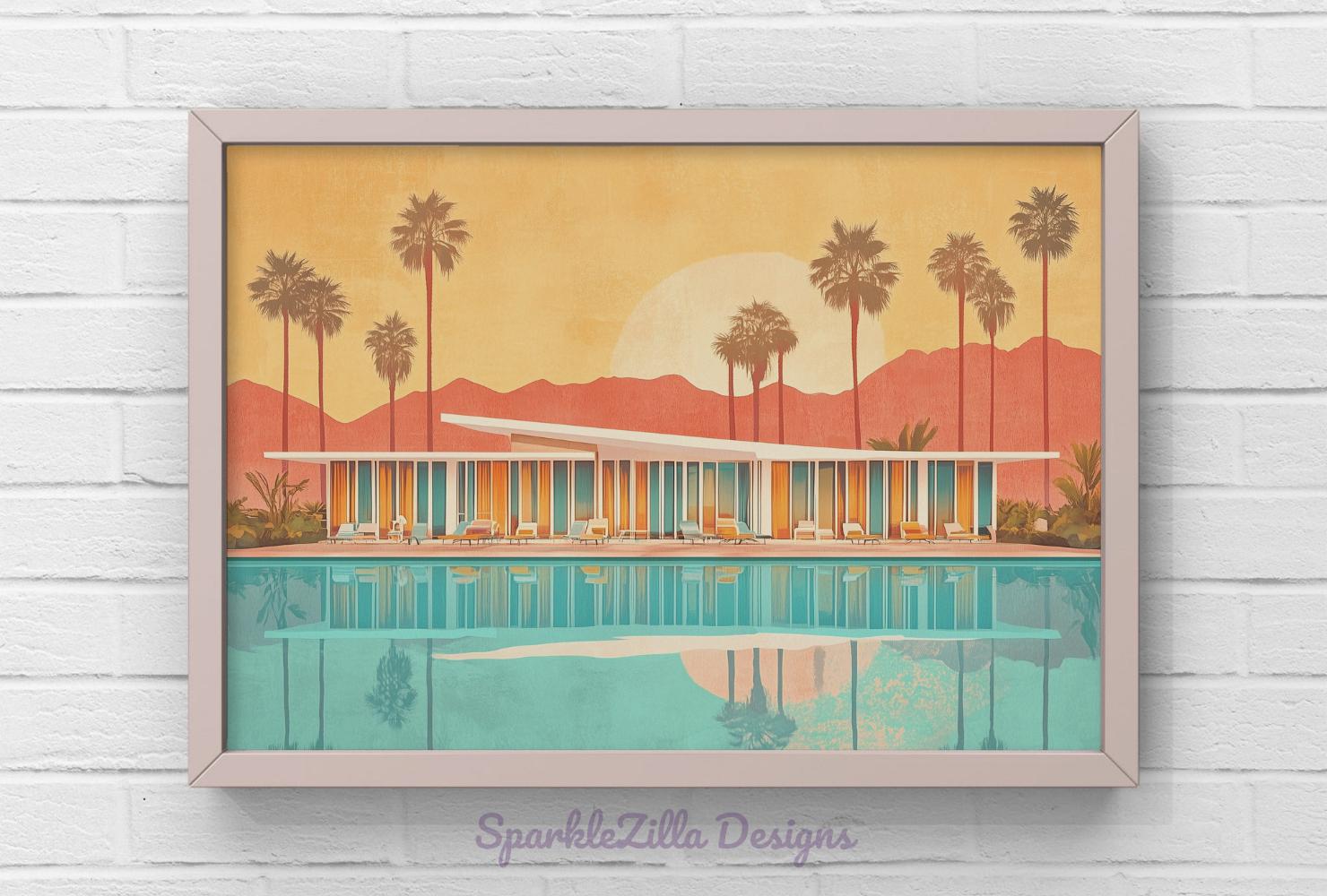 Mid Century Wall Art | Vintage Palm Beach Motor Lodge Printable ...