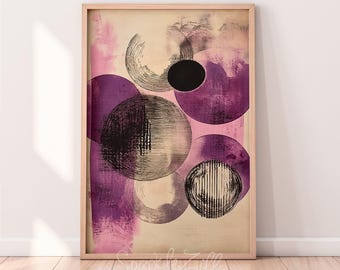 Mid Century Modern | Bauhaus Printable Wall Art | Instant Download | Retro Home Decor | Printable Wall Art | Circle Art Print | Circular