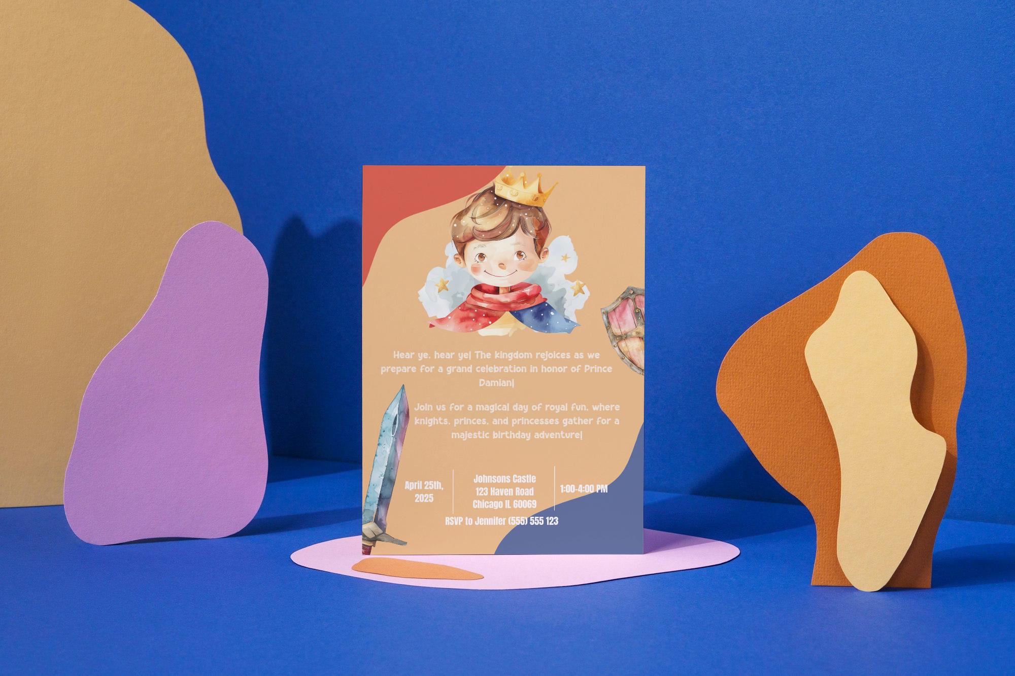 Kings Invitation Sign Royal Prince Invitation, King Birthday Invite, Once Upon a Time ...