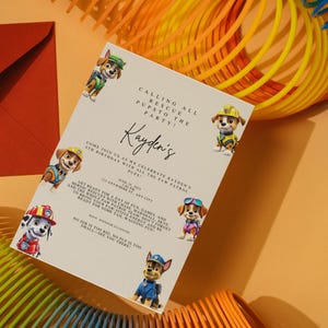 Puppies Birthday Invite Boy Girl | Kids Birthday Invitation | Paw Birthday Invitation Girl | Invite Instant Download | Pawty Invitation