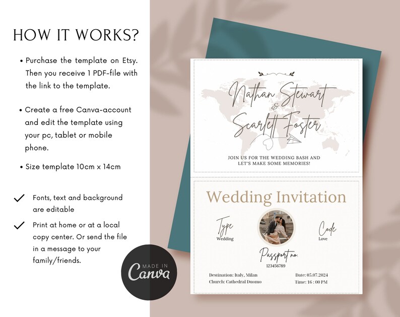 Boarding Pass Wedding Invitation Template Destination Wedding ...
