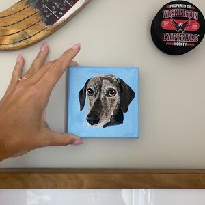 Hand Painted Custom Acrylic Pet Portrait on Canvas: Dog