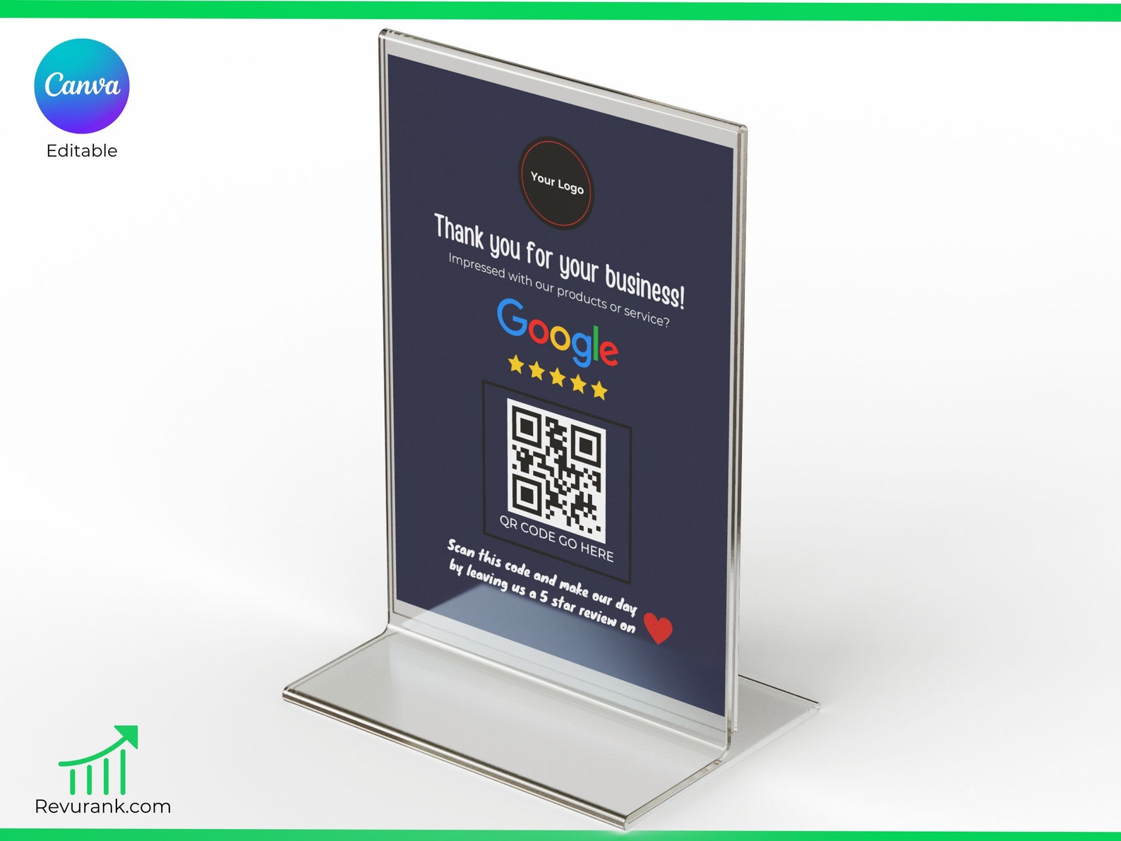 Google Review Sign, Ask for Review QR Code Sign Canva Template, Review ...