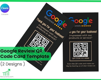 Google Review Qr Code card, Google Review Card Template, Leave Us A Review Card, Google Business Cards, Scannable Qr Code