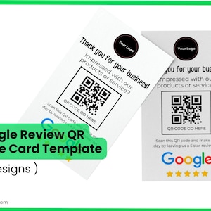 Google レビュー カード テンプレート、Google レビュー QR コード カード、レビューを残すカード、Google 名刺、スキャン可能な QR コード