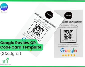 Google Review Card Template, Google Review Qr Code card, Leave Us A Review Card, Google Business Cards, Scannable Qr Code