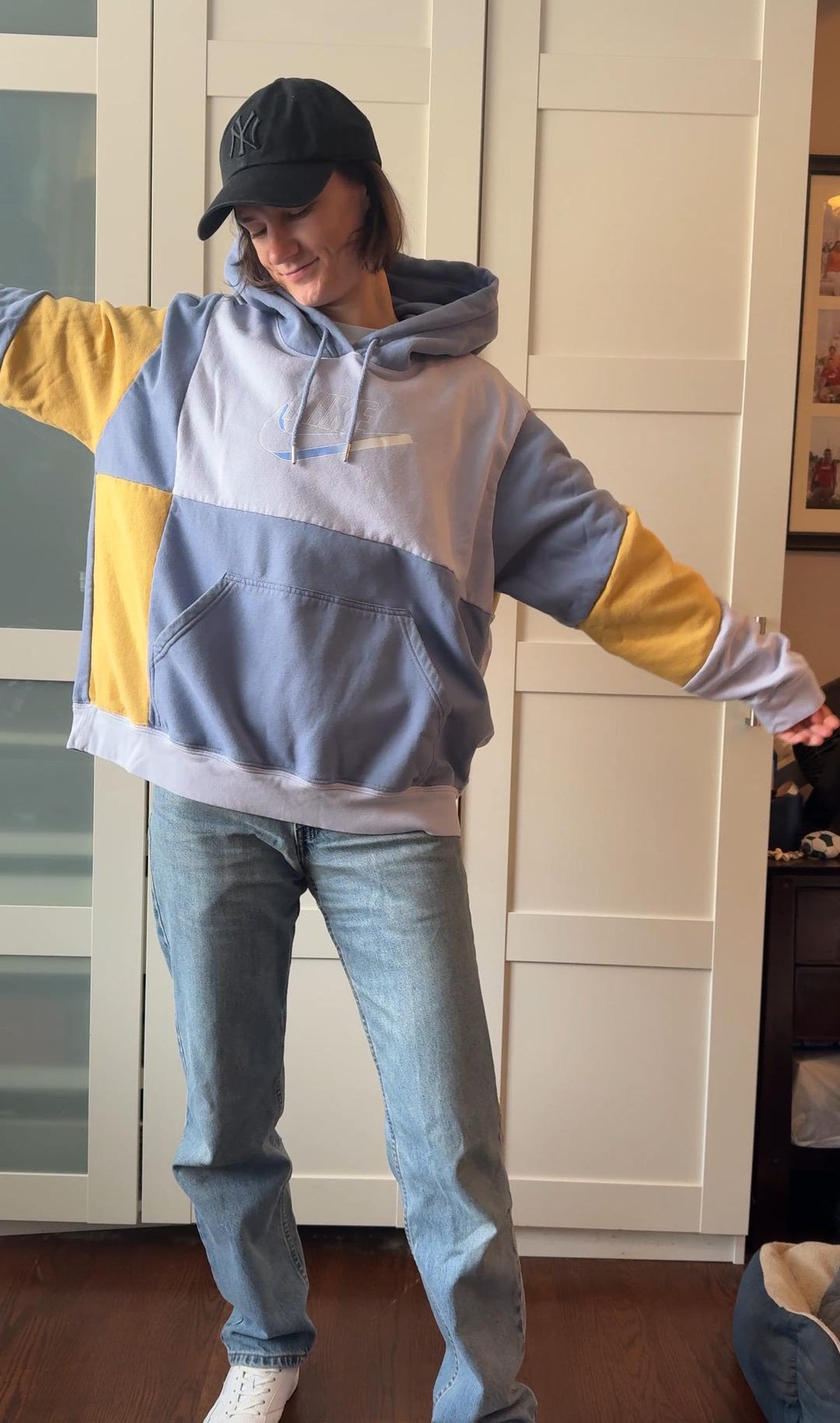 Nike Rework | Upcycled Hoodie | Patchwork Sweatshirt | Handmade Clothes ...