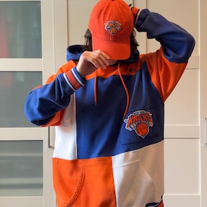 NY Knicks Upcycled Hoodie | Nike Rework Sweatshirt | Handmade Clothes | Sustainable Thrifted Material | One-of-a-kind