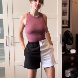 Upcycled Shorts | Colorblock Sweatpants with Pockets | Handmade Clothes | Sustainable Thrifted Material | One-of-a-kind | Unique Loungewear