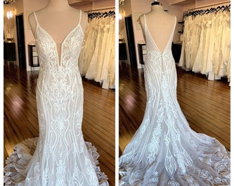 Ramona Gown - Luxury Lace Spaghetti Strap Mermaid Wedding Dresses