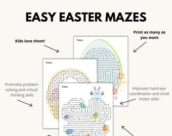 Easy Easter Mazes for Kids, Printable Activity (PDF)