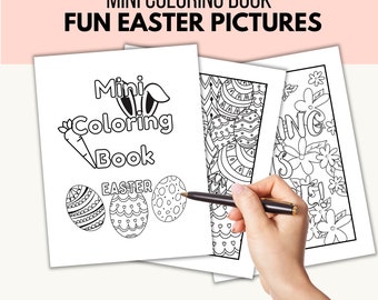 Easter coloring book, Spring coloring book, mini coloring book, coloring pages for kids, kids activities, kids printables