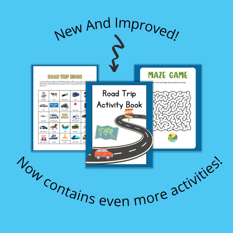 Road Trip Activity Book, Kids Activity Book, Printable Activity Book, I