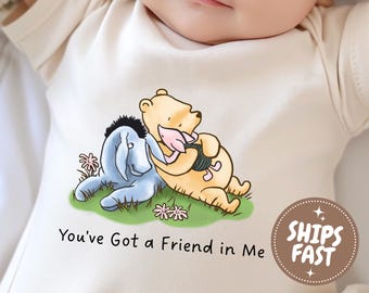 You've Got a Friend In Me Baby Onesie®, Puh och vänner One Piece, Bästa vänner babybody, Vintage Björn Bästisar Nyföddoutfit