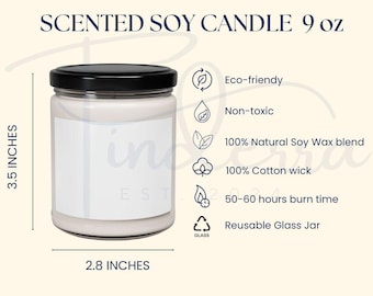 Soy Candle Size Guide Canva Template Sizing Chart Printify Candle Jars Mockup Candle Canva Editable Template Custom Infographic Template