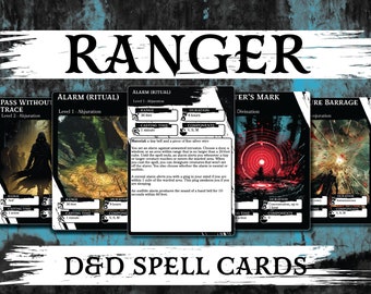 DnD Spell Cards | Ranger | Dungeons and Dragons 5e | d&d Spellbook