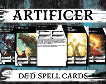 DnD Spell Cards | Artificer | Dungeons and Dragons 5e | d&d Spellbook