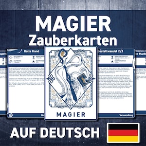 Zauberkarten Magier DND / DND Zauberbuch / Druckbare D&D / Dungeons und Dragons 5. Edición / DND-Zubehör