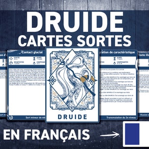 Cartes de Sorts Druide DND | Grimoire DND | Imprimables DnD | Donjons et Dragons 5e Édition | Accessoires DND