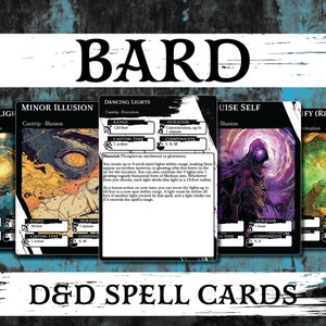 Cartes magiques M&D | Barde | Donjons et Dragons 5e | Livre de sorts d&d