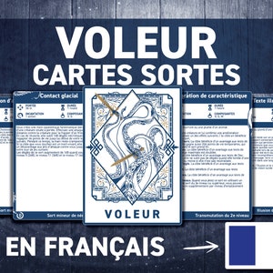 Cartes de Sorts Voleur DND | Grimoire DND | Imprimables D&D | Donjons et Dragons 5e Édition | Accessoires DND