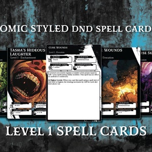 Carte Magia DnD / Livello 1 / Dungeons and Dragons 5e / Libro degli incantesimi d&d