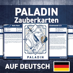 Zauberkarten Paladin DND / DND Zauberbuch / Druckbare D&D / Dungeons und Dragons 5. Edición / DND-Zubehör