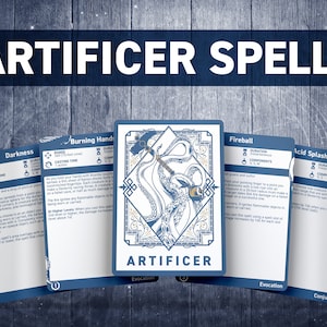 DnD Artificer Spell Cards | Dnd Spellbook | D&D Printable | Dungeons and dragons 5e | Dnd accessories