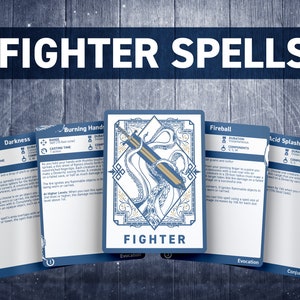 Niet storen spreukenboek Fighter Spell Cards | Dnd-spreukenboek | Afdrukbaar D&D | Kerkers en draken 5e | Overige accessoires