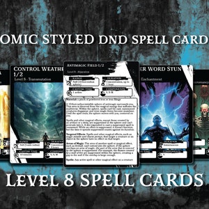 Cartes magiques M&D | Illustration illustrée de niveau 8 | Donjons et Dragons 5e | Livre de sorts d&d