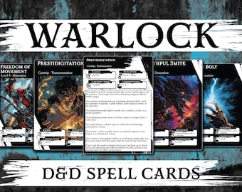 DnD Spell Cards | Warlock | Dungeons and Dragons 5e | d&d Spellbook