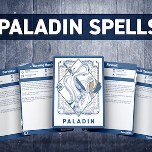 DnD Paladin-spreukkaarten | Dnd-spreukenboek | Afdrukbaar D&D | Kerkers en draken 5e | Overige accessoires