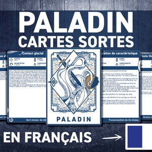 Cartes de Sorts Paladyn DND | Grimoire DND | Imprimables D&D | Donjons et Dragons 5e wydanie | Akcesoria DND