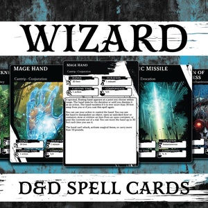 DnD-spreukkaarten | Tovenaar | Dungeons and Dragons 5e | d&d Spellbook