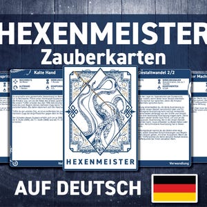 Cartão de crédito Hexenmeister DND | DND Zauberbuch | Druckbare D&D | Dungeons und Dragons 5. Edição | DND-Zubehör