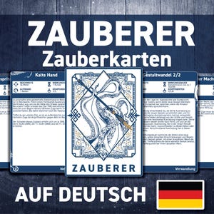 Zauberkarten Zauberer DND / DND Zauberbuch / Druckbare D&D / Dungeons und Dragons 5. Edición / DND-Zubehör