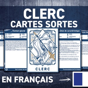 Cartes de Sorts Clerc DND | Grimoire DND | Imprimables D&D | Donjons et Dragons 5e wydanie | Akcesoria DND