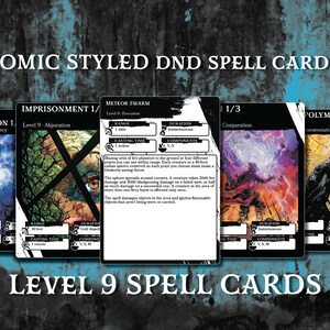 Cartas de Feitiço DnD | Nível 9 Ilustrado | Masmorras e Dragões 5e | Livro de feitiços d&d