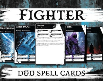 Cartes magiques M&D | Combattant | Donjons et Dragons 5e | Livre de sorts d&d