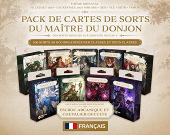 Collection complète de cartes de sortes – English version D&D 5e (2014) et 5.5e (2024)