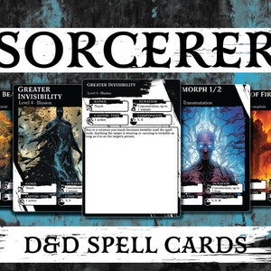 DnD-spreukkaarten | Tovenaar | Dungeons and Dragons 5e | d&d Spellbook
