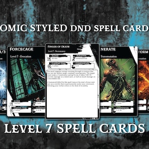 DnD-spreukkaarten | Geïllustreerd niveau 7 | Dungeons and Dragons 5e | d&d Spellbook