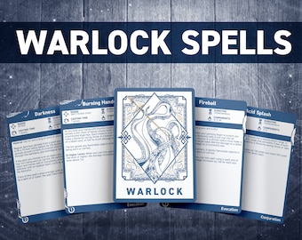DnD Warlock Spell Cards: Dungeons and Dragons 5e (PDF)