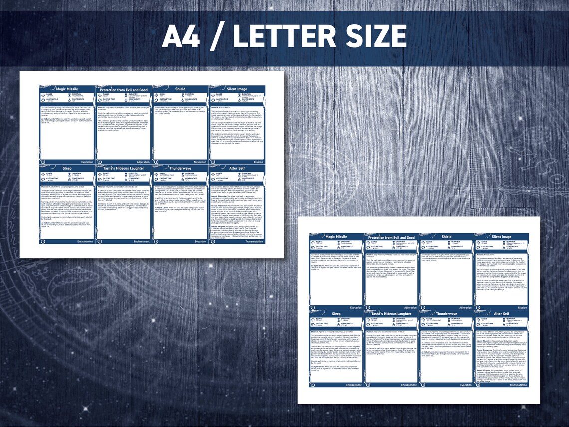 Dnd Bard Spell Cards | Dnd Spellbook | D&amp;D Printable | Dungeons and ...