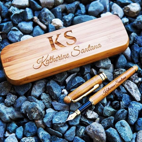 Custom Engraved Wooden Pen, Personalized Ballpoint or Fountain Pen, Boxed Wood Pen, Coworker Leaving or Appreciation Gift, 5th anniversary