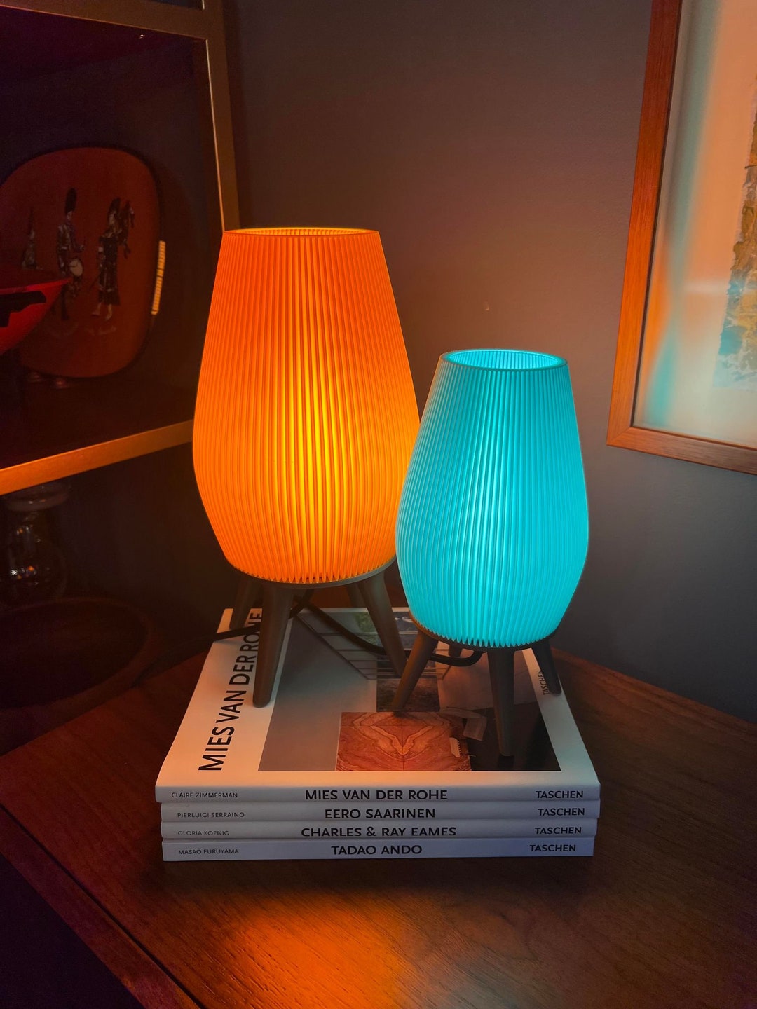 Mid Century Modern Beehive Lamp - Cozy Desk, Nightstand, Mood Lamp