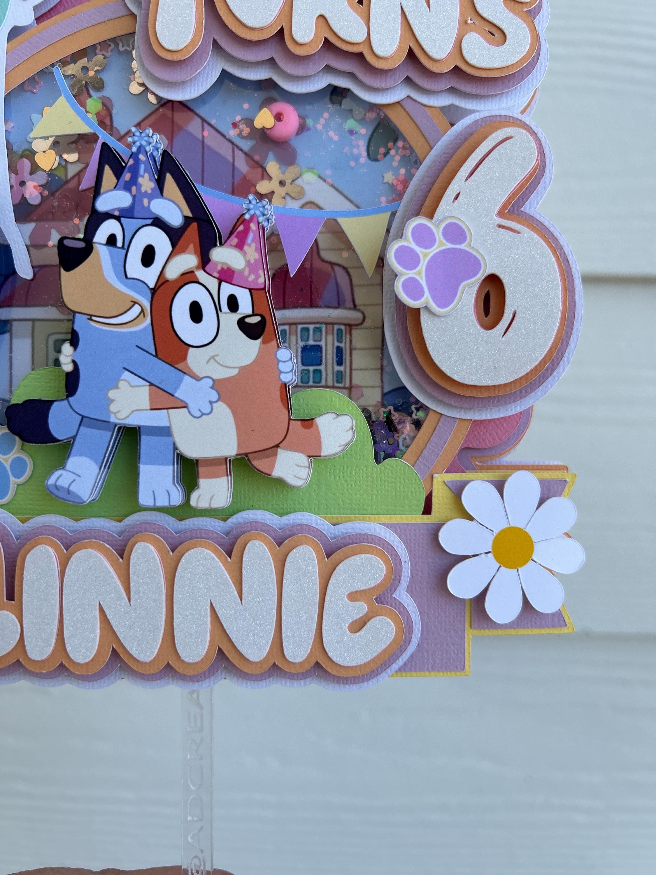 pastel bluey shaker cake topper