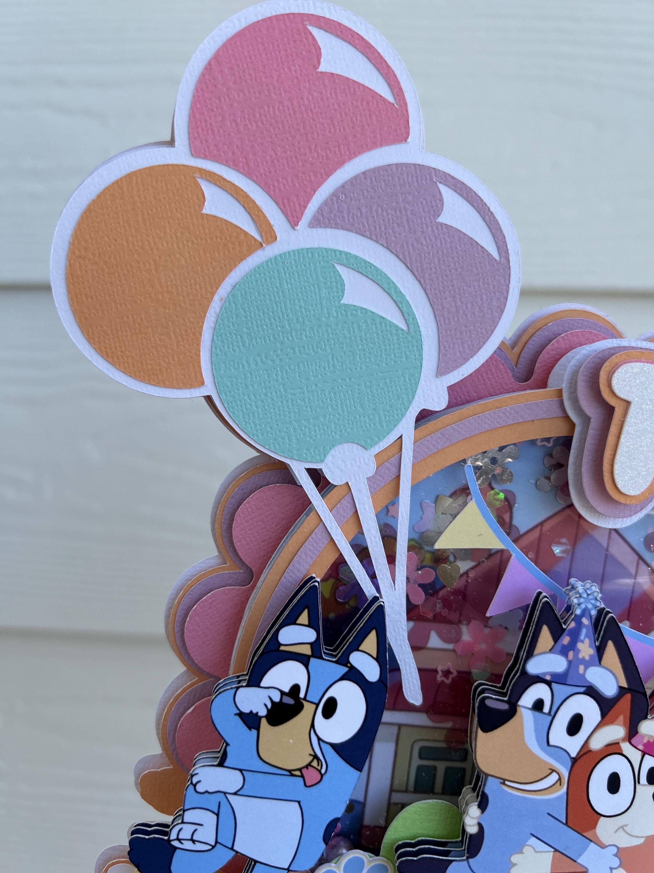 pastel bluey shaker cake topper